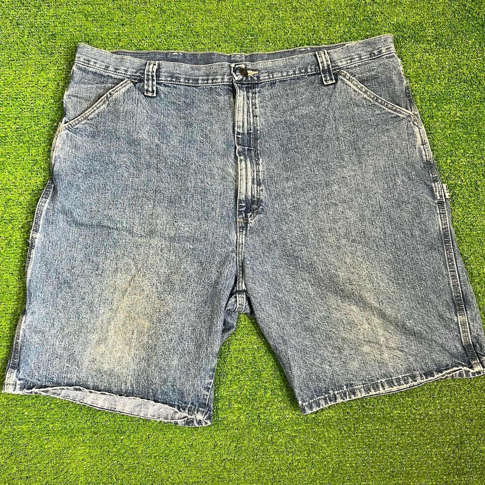 Vintage Wrangler Carpenter Jean Shorts Men's Size 42 Blue Y2K Jorts‎ Faded EUC
